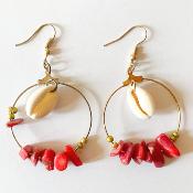 Boucles d'oreilles corail