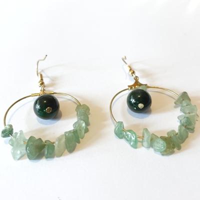 Boucles d'oreilles baroques vertes