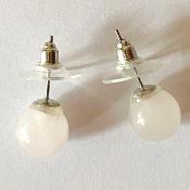 Boucles d'oreilles perles blanches