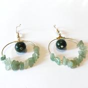 Boucles d'oreilles baroques vertes