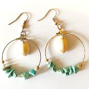 Boucles d'oreilles coquillage bleues