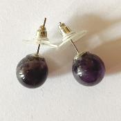 Boucles d'oreilles perles prunes