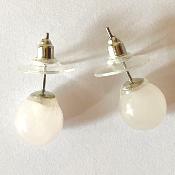 Boucles d'oreilles perles blanches