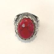 Bague en howlite rouge