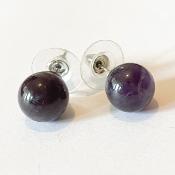 Boucles d'oreilles perles prunes