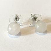 Boucles d'oreilles perles blanches