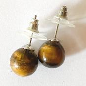 Boucles d'oreilles perles tigre