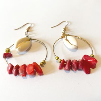 Boucles d'oreilles corail